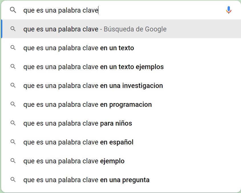 Qué es una palabra clave